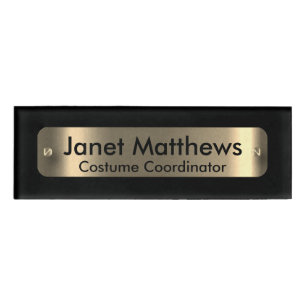 Black with A Gold Label Plate - Personalised