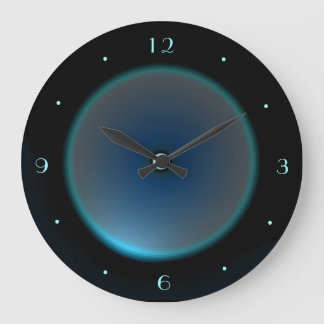 Black with Blue/Aqua Face >Wall Clock