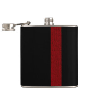 Black with Burgandy Strip Flask