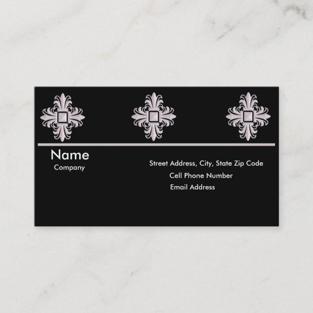 Black with Design Business Cards (Front)