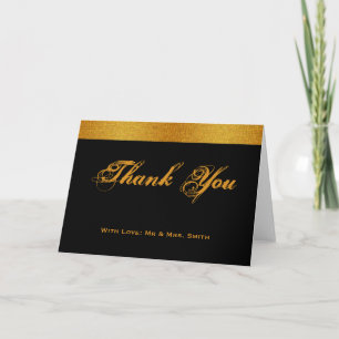 Black with Gold Badge Band Thank You Card