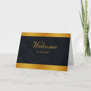 Black with Gold Badge Band Welcome Card