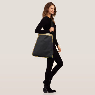 Black with Gold Border Classy Simplistic  Crossbody Bag