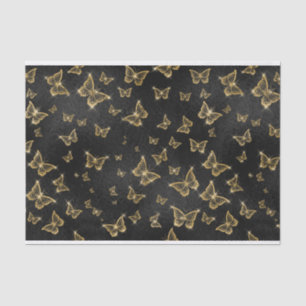 BLACK WITH GOLD BUTTERFLIES TISSUE PAPER