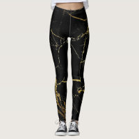 Black with Gold Foil Leggings