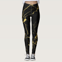 Black with Gold Foil Marble Pattern