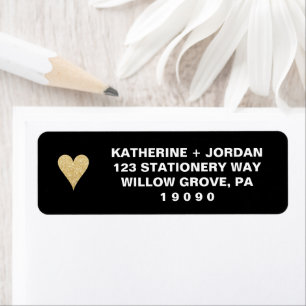 Black with Gold Heart Wedding