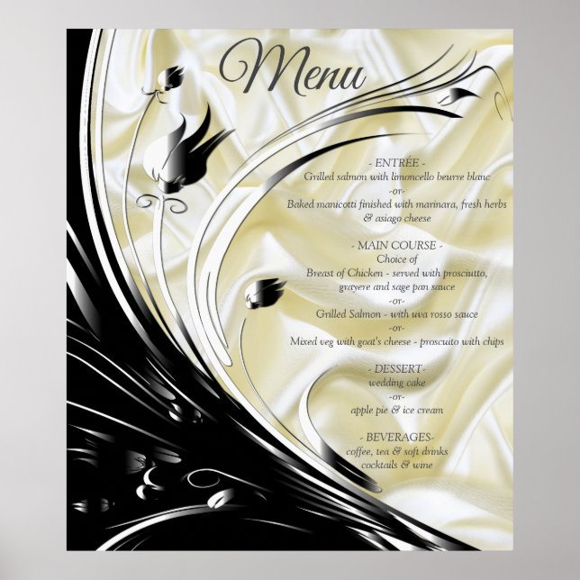 Black with Gold on Silk texture Poster (Front)