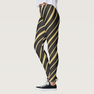Black with gold stripe dress leggings