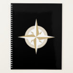 Black with Gold White Compass Planner<br><div class="desc">Seize the Day! Show your Latin spirit with this Gold Compass notebook planner. Every Zeemz character needs a quest log to carry the quests they pick up while travelling,  take this one with you in AR or IRL. #zeemz</div>