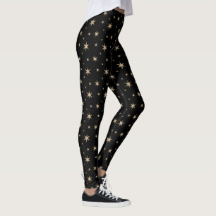 Black with Golden Stars Leggings