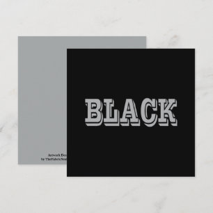 Black With Grey Text On Black Solid Colour Card