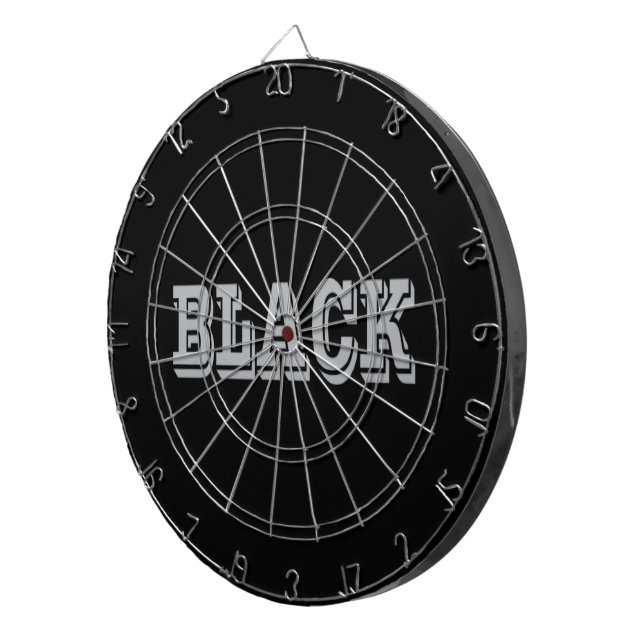 Black With Grey Text On Black Solid Colour Dartboard (Front Right)