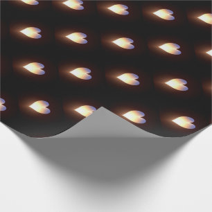 Black with Heart Flame Wrapping Paper