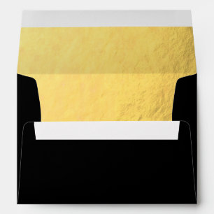 Black with Luxury Gold Lined Envelopes