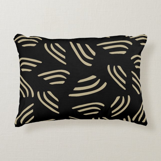 Black With Neutral Flecks Accent Pillow (Front)