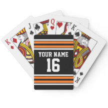 Black with Orange White Stripes Team Jersey