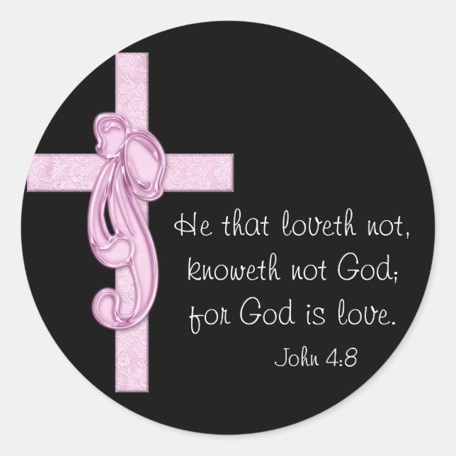 Black with Pink Cross & Bow Stickers (Front)