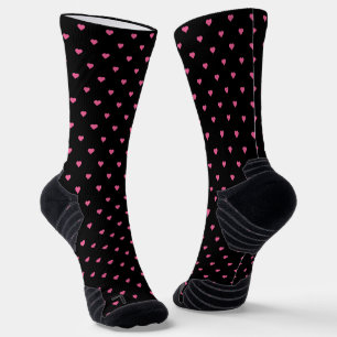 black with pink hearts socks