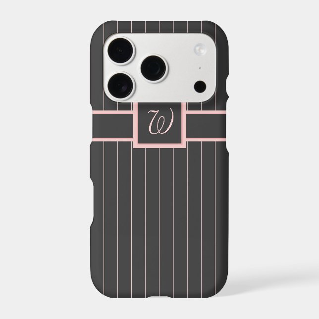 Black with Pink Pinstripes Case-Mate Case (Back)