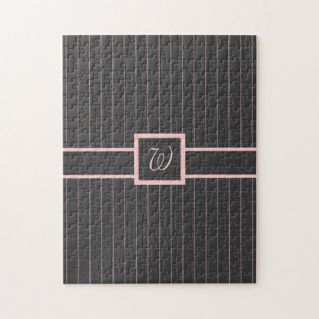 Black with Pink Pinstripes Puzzle (Vertical)