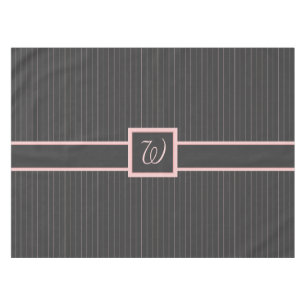 Black with Pink Pinstripes Tablecloth