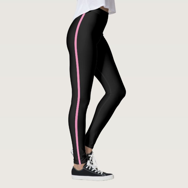 Black with Pink Stripe Leggings  (Right)