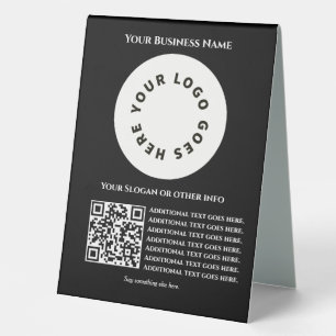 Black with QR code add your own text and logo