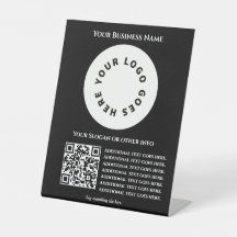 Black with QR code add your own text and logo