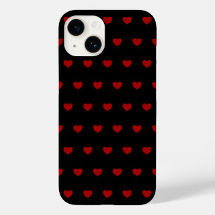 Black With Red Hearts Pattern - Case-Mate iPhone 14 Case