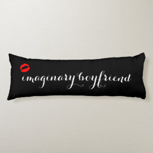 Black with Red Kiss Lips Imaginary Boyfriend Body Cushion