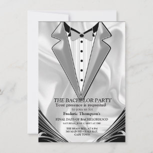 Black with Silver on Champagne Silk Bachelor Party