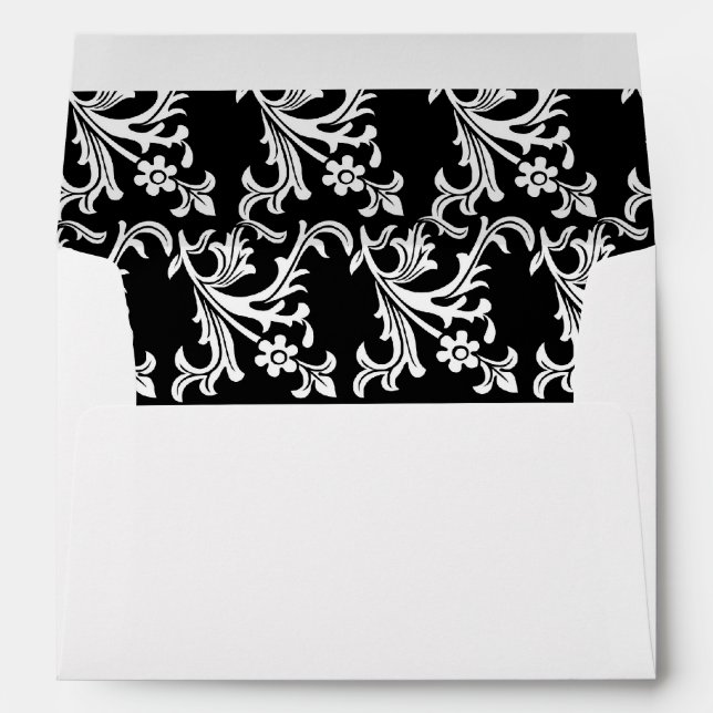 Black with White Damask Envelopes (Back (Bottom))