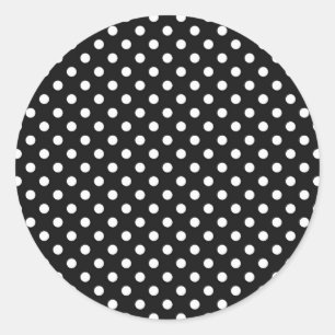Black with white dots classic round sticker