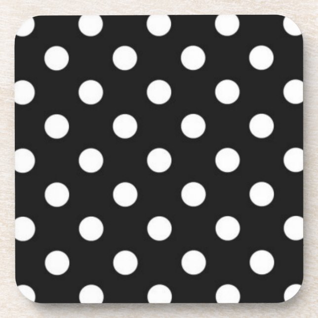 Black with white dots coaster (Front)