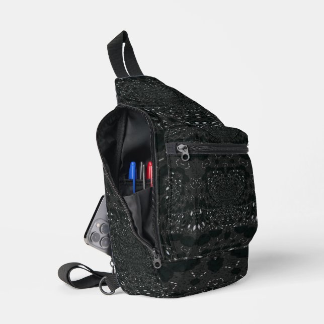 Black With White Dots Sling Bag (Open)