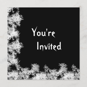 Black with White Frosted Edges Invitation