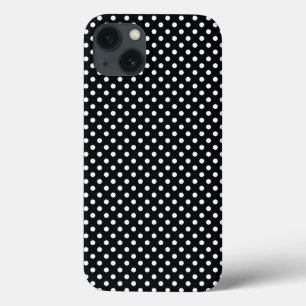 Black with white polka dots iPhone 13 case