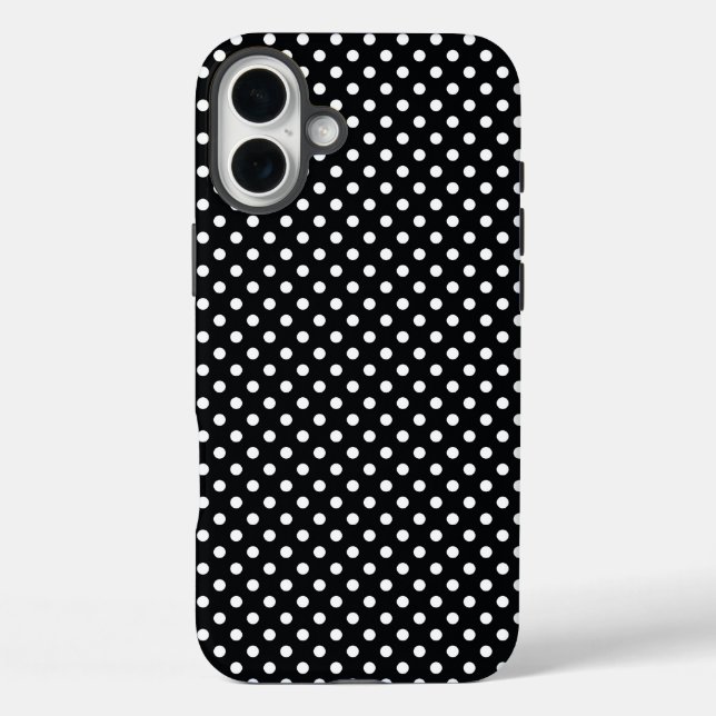 Black with white polka dots Case-Mate iPhone case (Back)