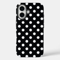 Black with white polka dots
