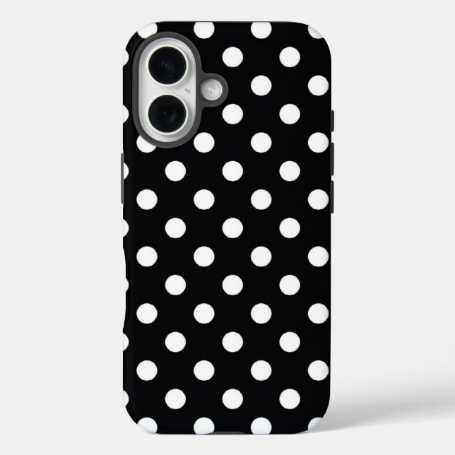 Black with white polka dots Case-Mate iPhone case (Back)