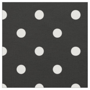 Black with White Polka Dots Cotton Fabric