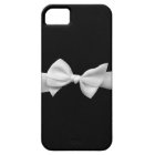 Black with white ribbon bow iphone case (graphic)
