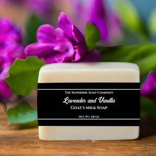 Black with White Text Soap Belly Band Invitation Belly Band