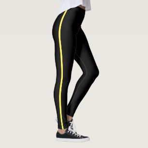 Black with Yellow Stripe Leggings 
