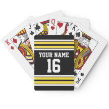 Black with Yellow White Stripes Team Jersey