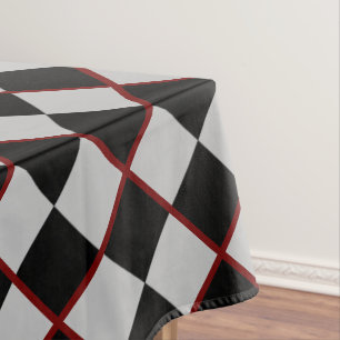 Black Withe Check Tablecloth Sport Design
