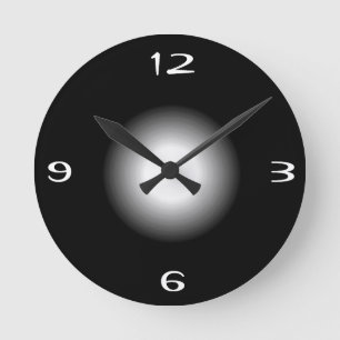 Black withWhite >Plain Patterned  Wall Clock