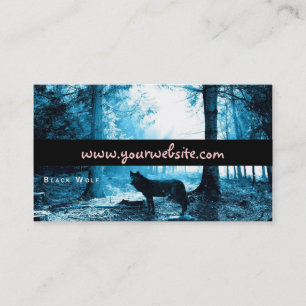 Black Wolf Alone in the Forest Business Card