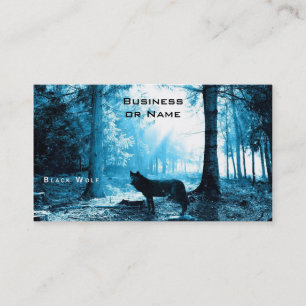 Black Wolf Alone in the Forest Business Card